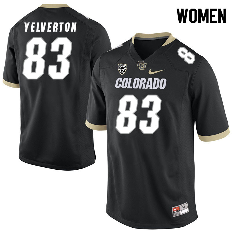 Women #83 Elijah Yelverton Colorado Buffaloes College Football Jerseys Stitched Sale-Black